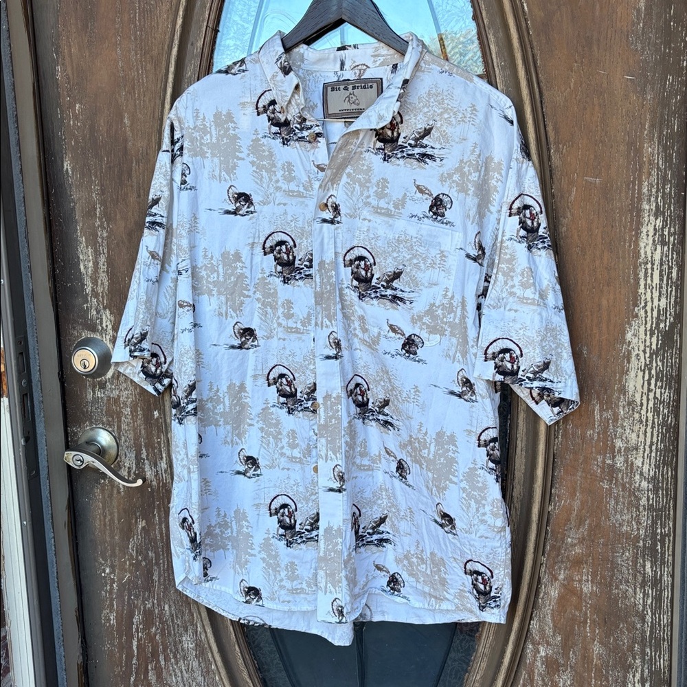 Bit & Bridle Turkey Button Down Top!  xl